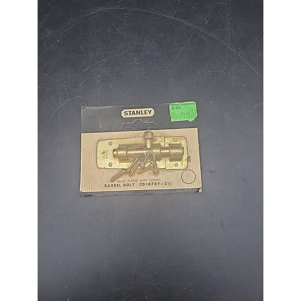 Stanley 2 1/2" Barrel Bolt Small Door Window Screen Latch USA CD1078F Brass NOS